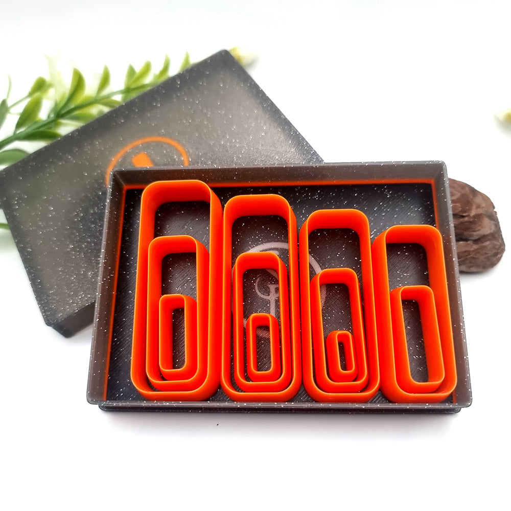 Rectangle Rounded 6:2 - Set of 11 Polymer Clay Cutters