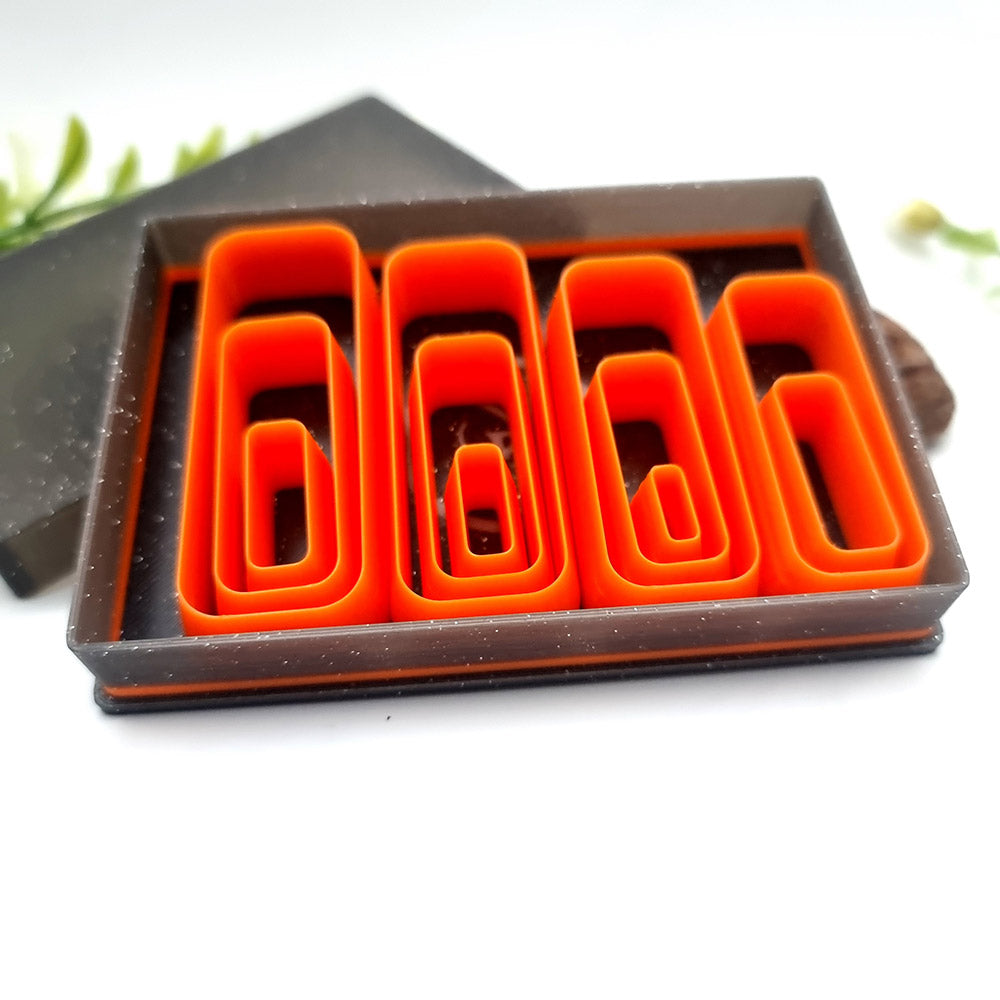Rectangle Rounded 6:2 - Set of 11 Polymer Clay Cutters