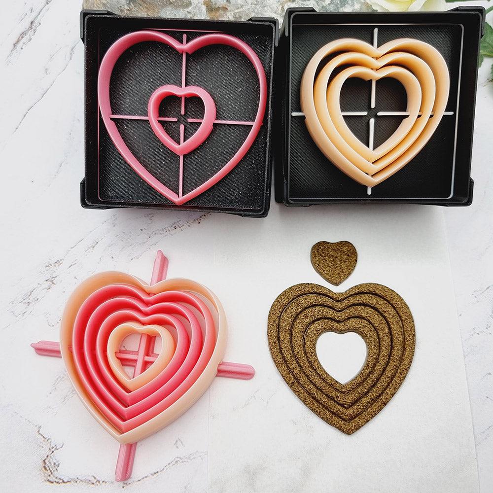 5 Heart Cutters in Set - Perfectly Aligned Imprint Cutters #15