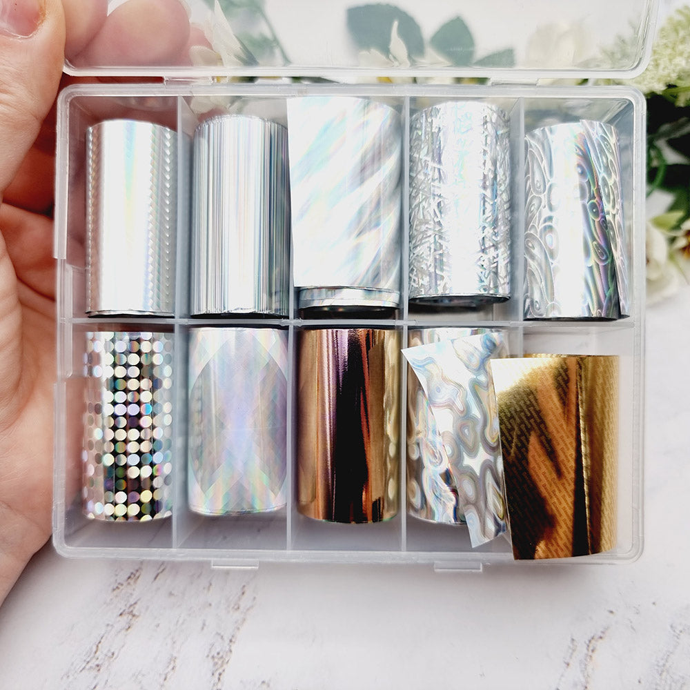 Metallic Patterns - Set of Colorful Transfer Foils