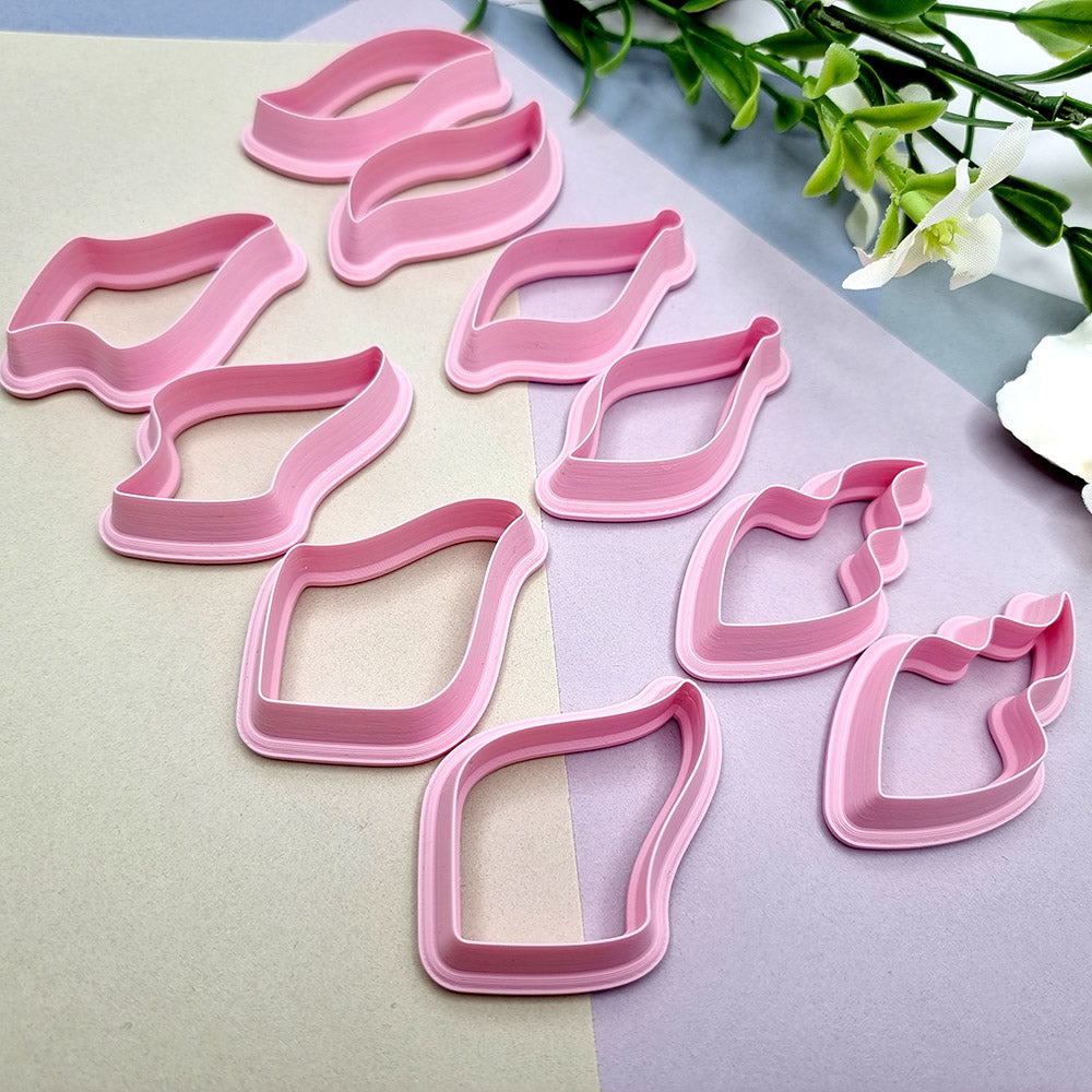 10pcs Earrings Cutters Set #7, Polymer Clay Cutters, Clay Cutters for Polymer Clay Jewelry Plastic Cutters SweetyBijou Tools
