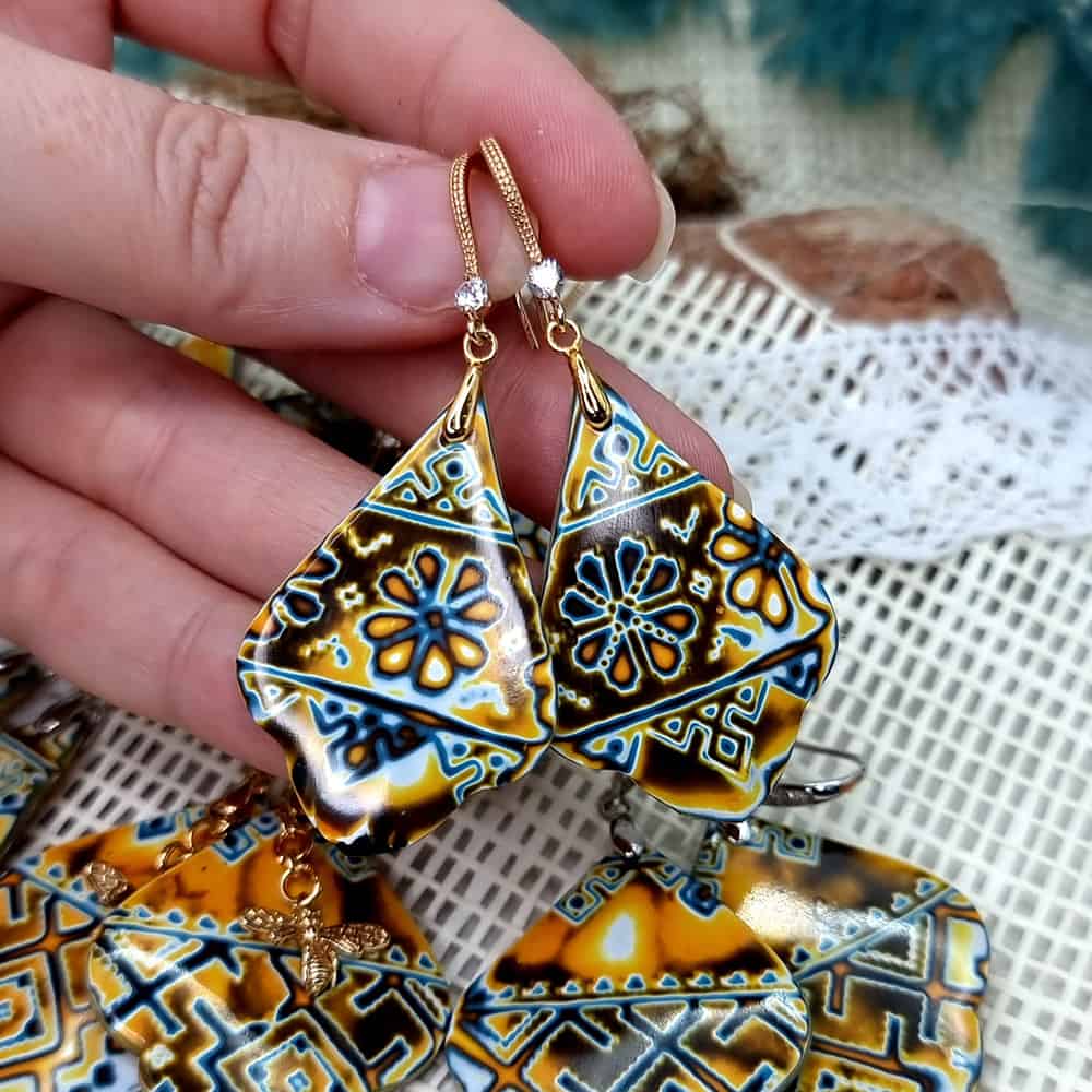 Ukrainian Motifs Earrings #5 Earrings SweetyBijou Jewelry Default Title