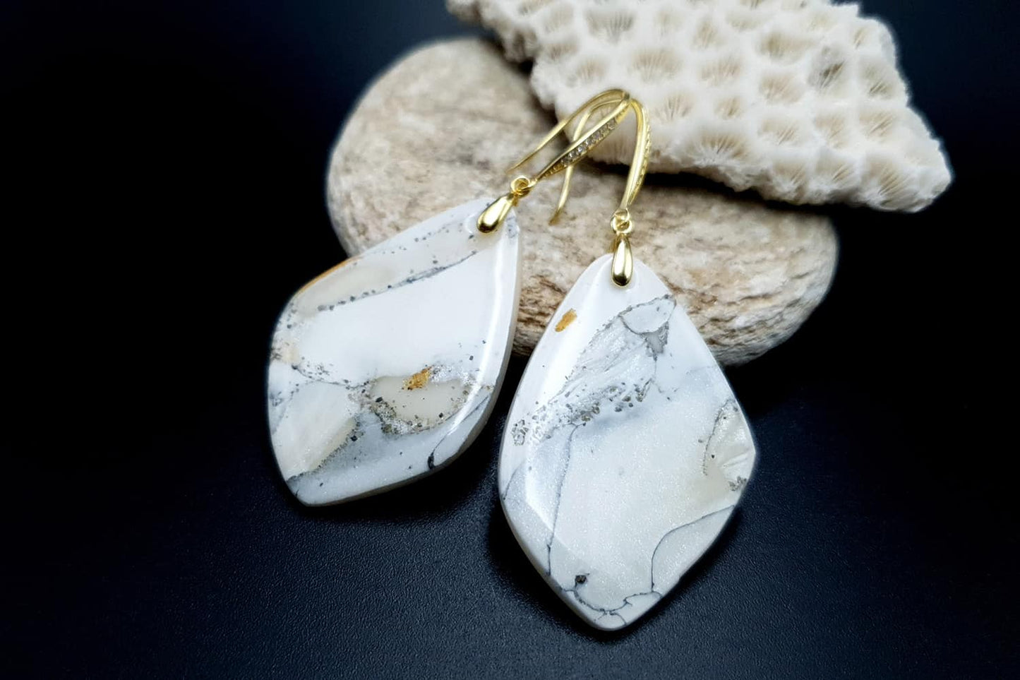 "Marble" Faux marble earrings Earrings SweetyBijou Jewelry