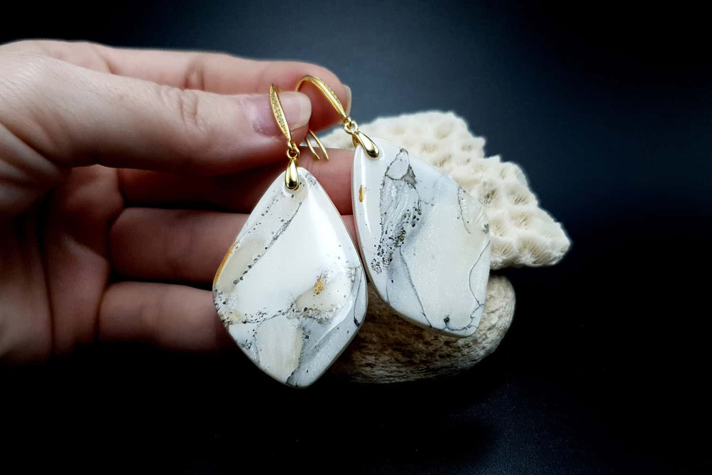 "Marble" Faux marble earrings Earrings SweetyBijou Jewelry