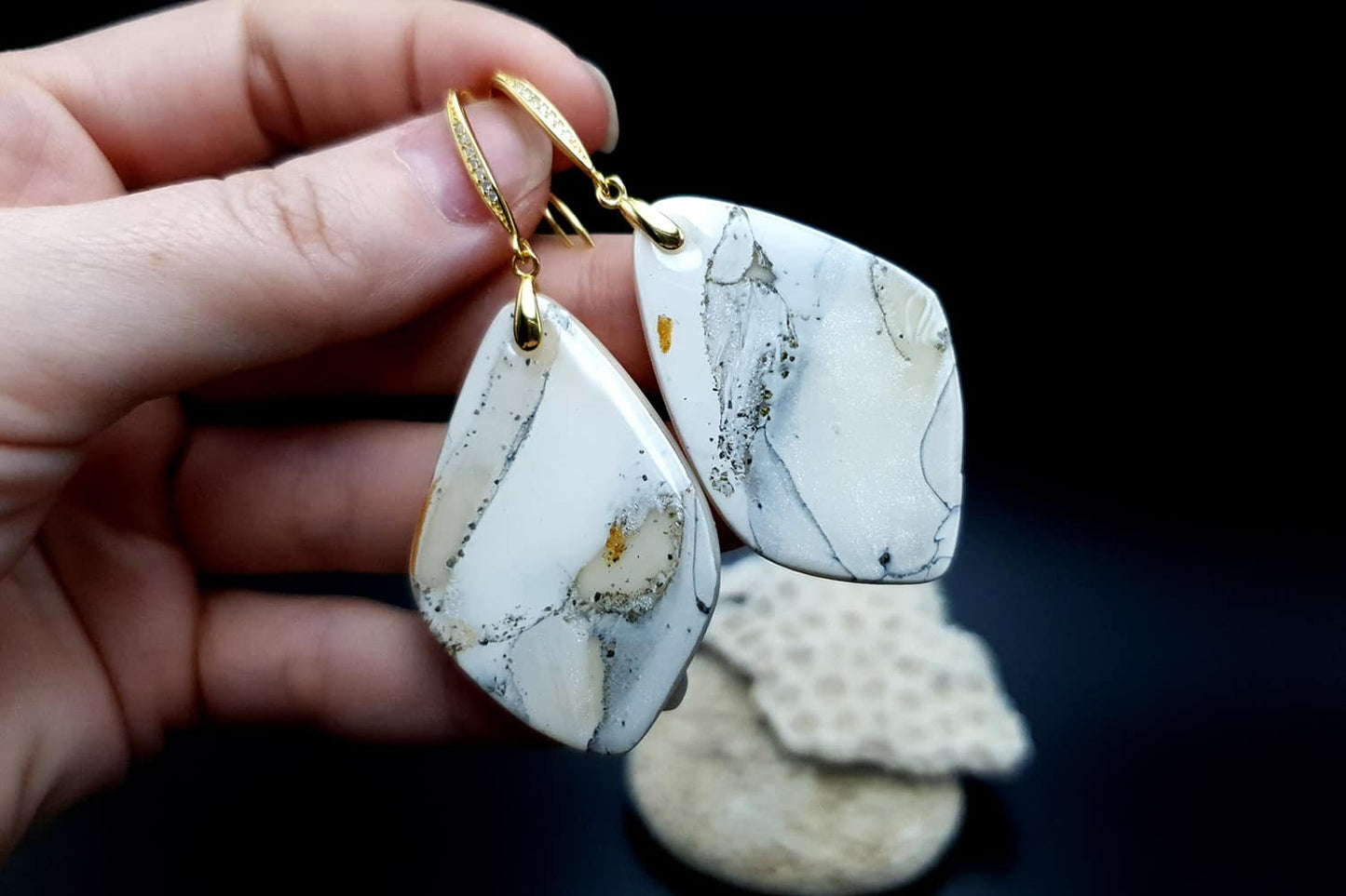 "Marble" Faux marble earrings Earrings SweetyBijou Jewelry