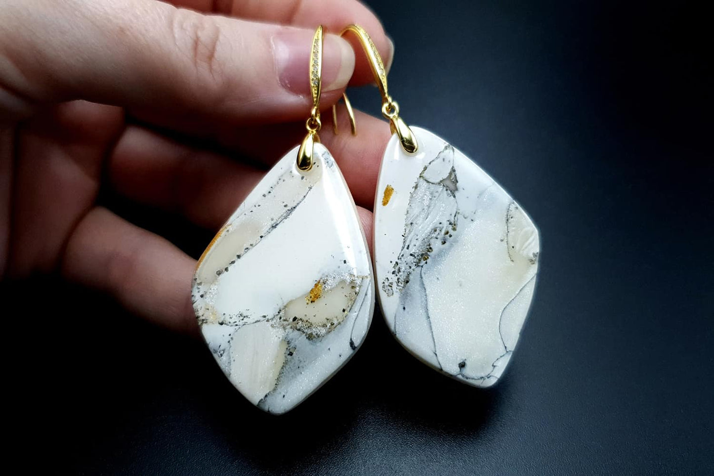 "Marble" Faux marble earrings Earrings SweetyBijou Jewelry