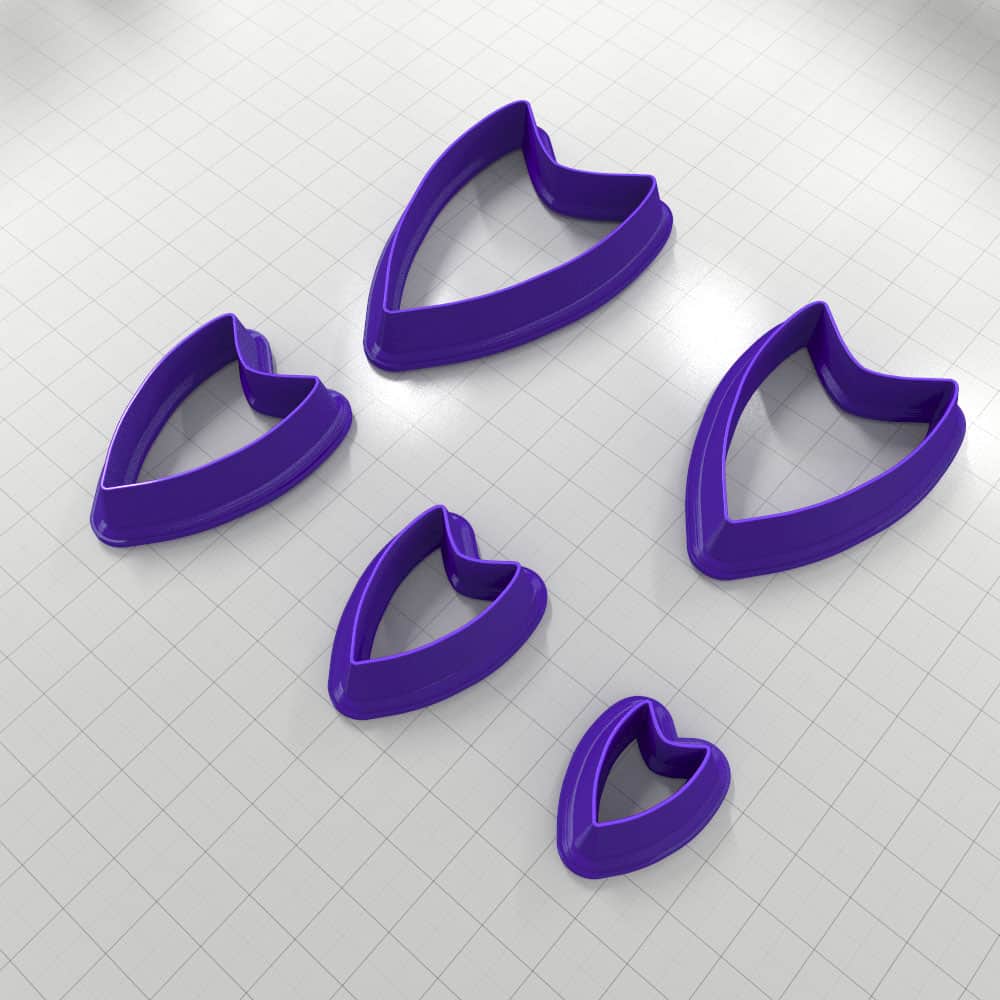 SHIELD#1 - Set of 5 Polymer Clay Cutters Plastic Cutters SweetyBijou Tools