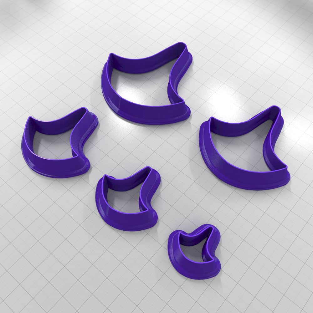 SHIELD#3 - Set of 5 Polymer Clay Cutters Plastic Cutters SweetyBijou Tools