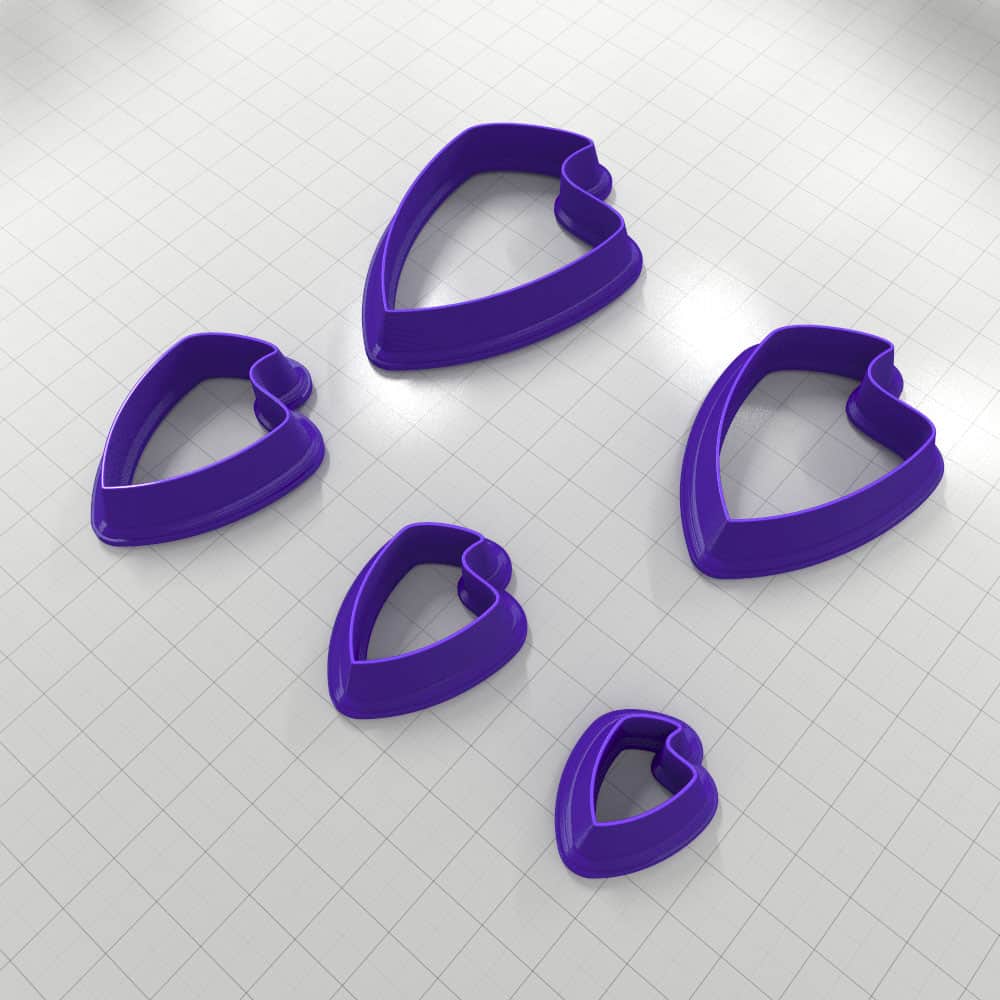SHIELD#6 Right - Set of 5 Polymer Clay Cutters Plastic Cutters SweetyBijou Tools