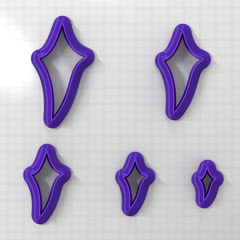 SHIELD#7 Right - Set of 5 Polymer Clay Cutters Plastic Cutters SweetyBijou Tools
