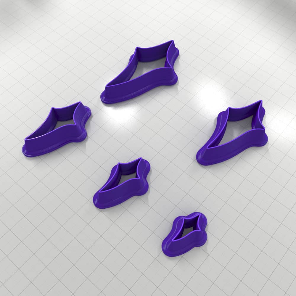 SHIELD#7 Right - Set of 5 Polymer Clay Cutters Plastic Cutters SweetyBijou Tools