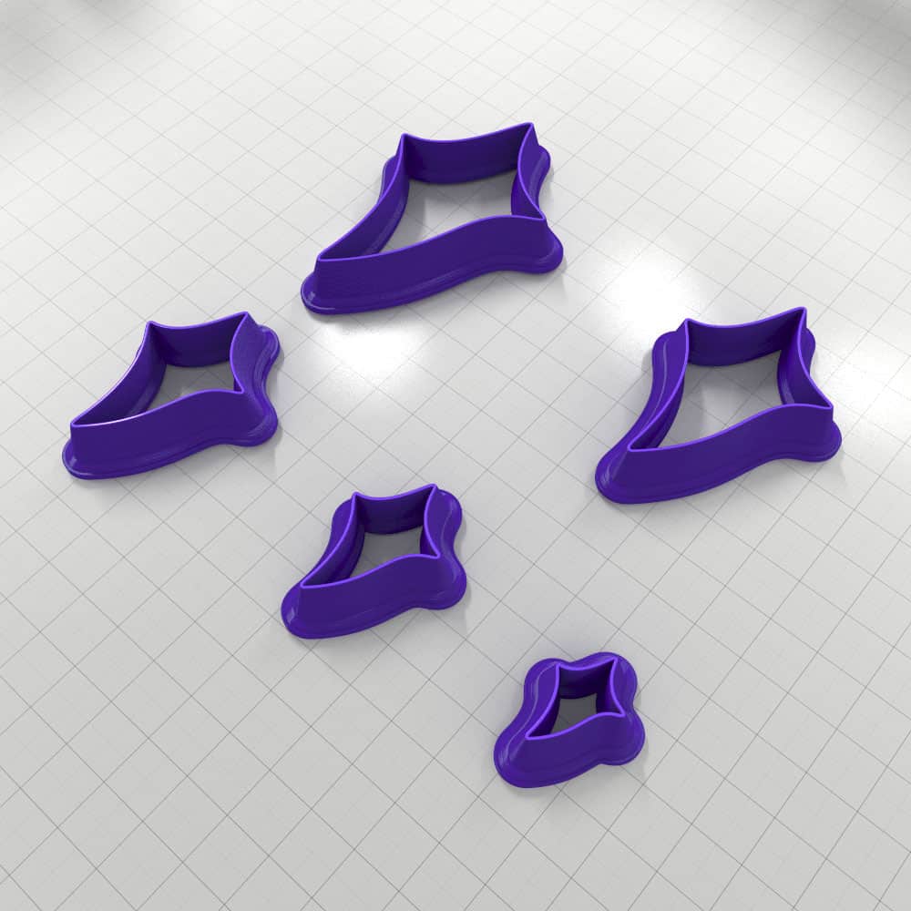 SHIELD#8 Right - Set of 5 Polymer Clay Cutters Plastic Cutters SweetyBijou Tools