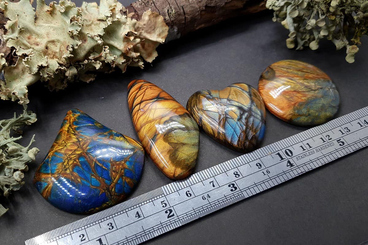 4 cabochons Faux Labradorite Stone #22 Cabochons SweetyBijou Cabochons