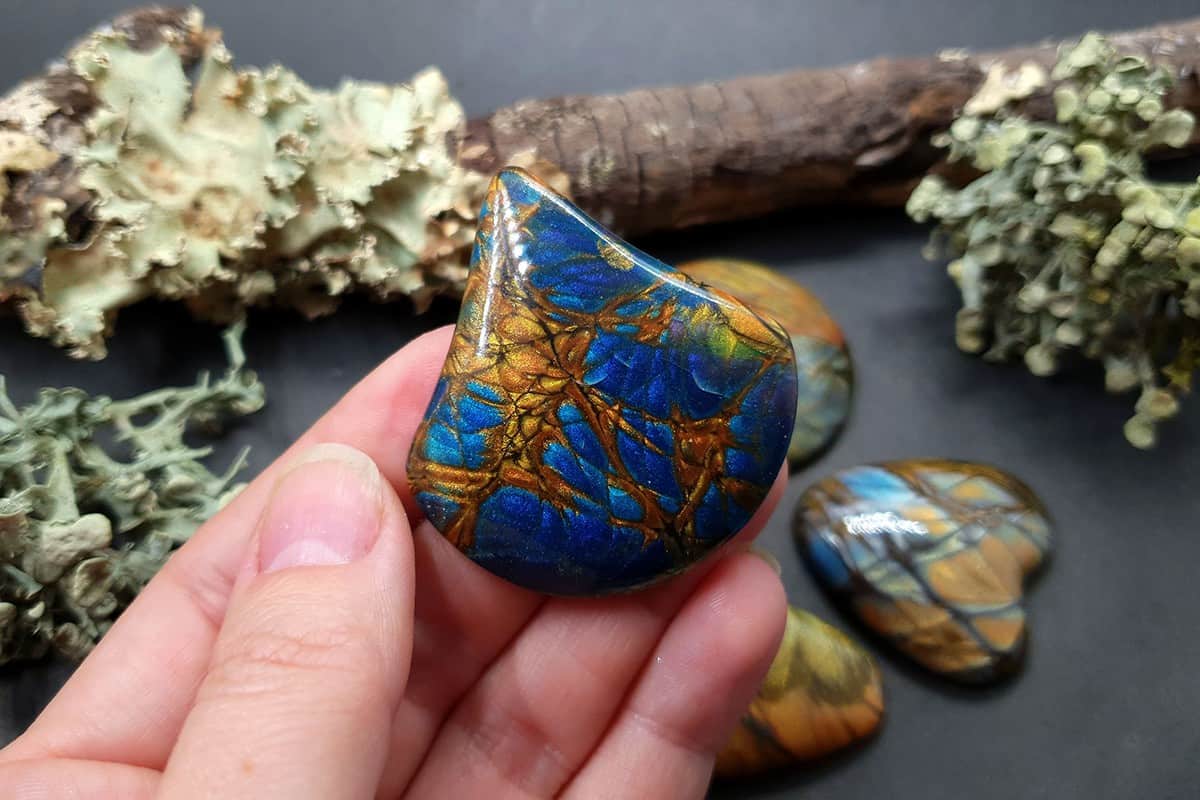 4 cabochons Faux Labradorite Stone #22 Cabochons SweetyBijou Cabochons