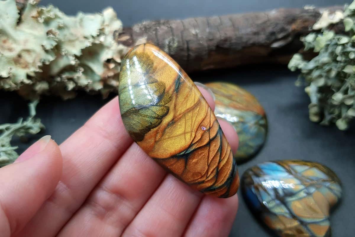 4 cabochons Faux Labradorite Stone #22 Cabochons SweetyBijou Cabochons