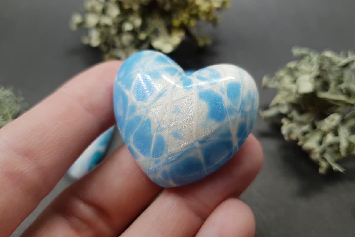 3 cabochons Faux Larimar Stone, Set #8 Cabochons SweetyBijou Cabochons