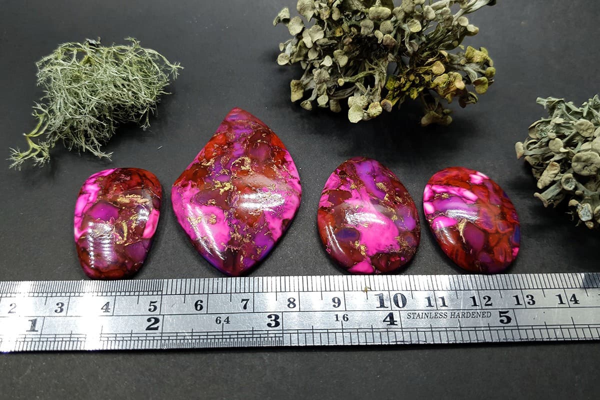 Set of 4 cabochons Faux Purple Turquoise Stone (#1) Cabochons SweetyBijou Cabochons