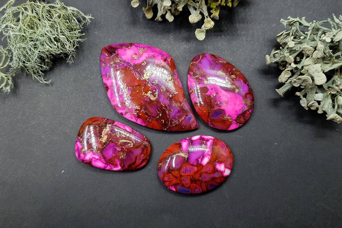 Set of 4 cabochons Faux Purple Turquoise Stone (#1) Cabochons SweetyBijou Cabochons Default Title