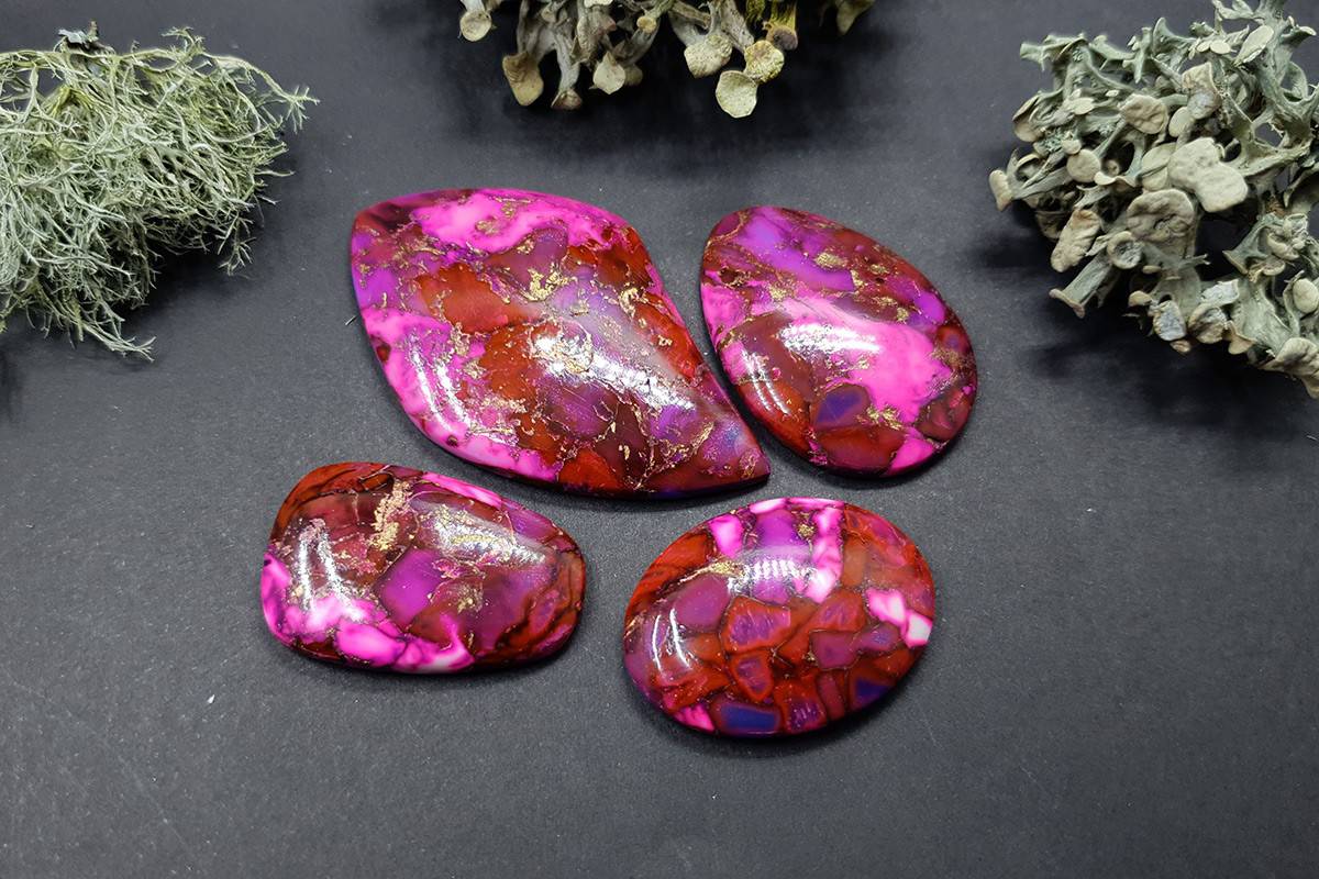 Set of 4 cabochons Faux Purple Turquoise Stone (#1) Cabochons SweetyBijou Cabochons