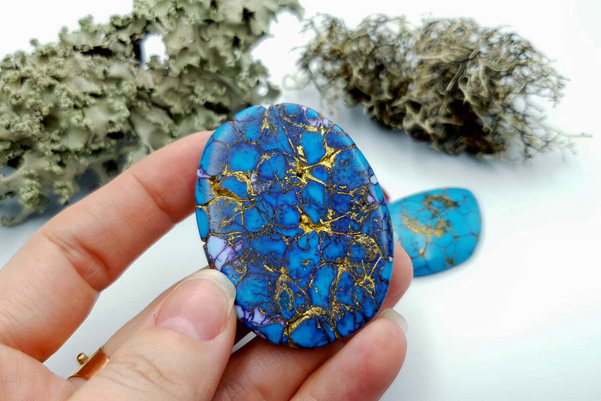 3 Cabochones Faux Turquoise from Polymer Clay #2 Cabochons SweetyBijou Cabochons