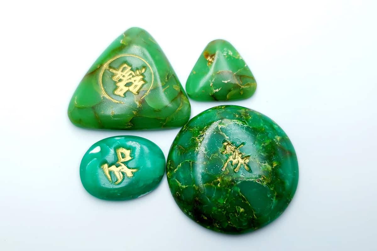 4 pcs cabochons Faux Jade Stone from Polymer Clay Cabochons SweetyBijou Cabochons Default Title