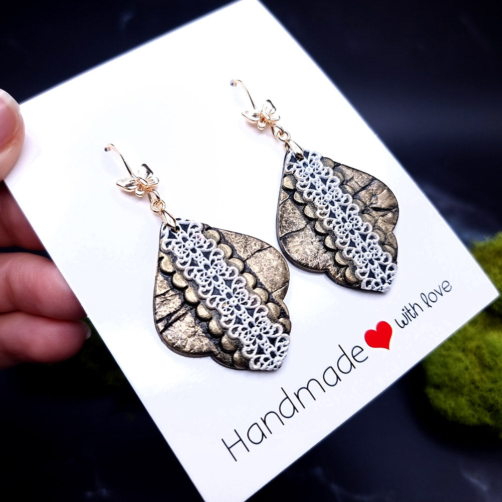 Vintage Lace Charm Earrings - Elegant Gift Earrings SweetyBijou Jewelry