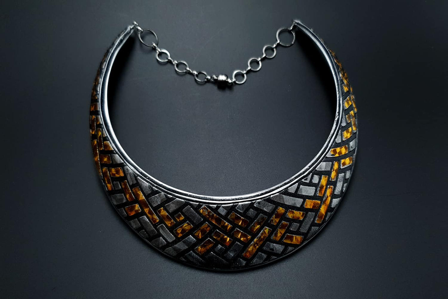 Statment Necklace "Golden Road" Necklace SweetyBijou Jewelry