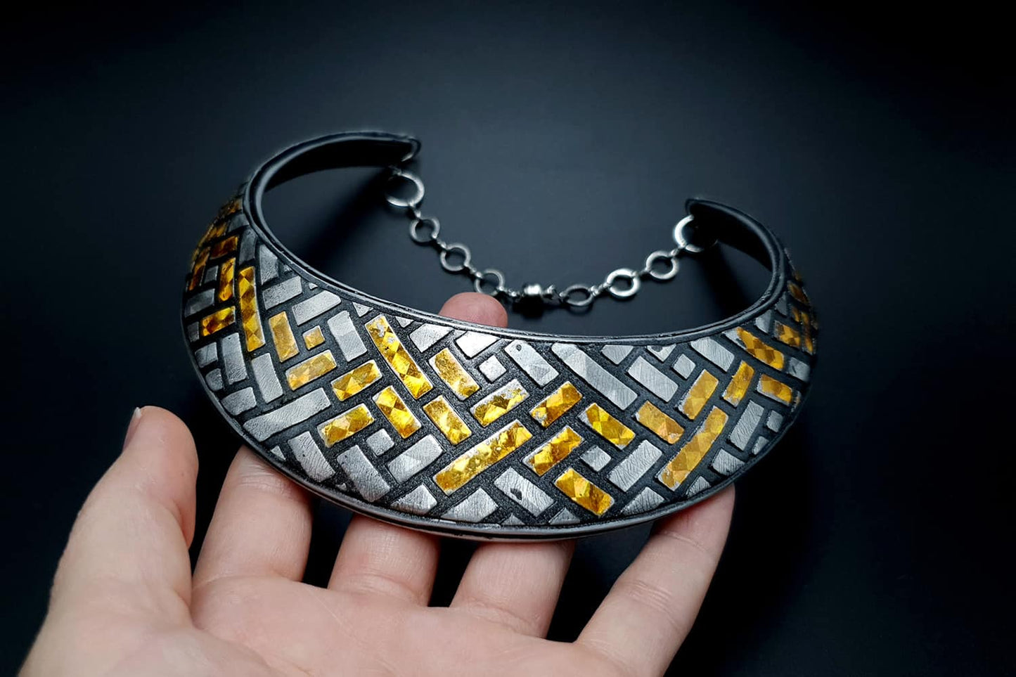 Statment Necklace "Golden Road" Necklace SweetyBijou Jewelry