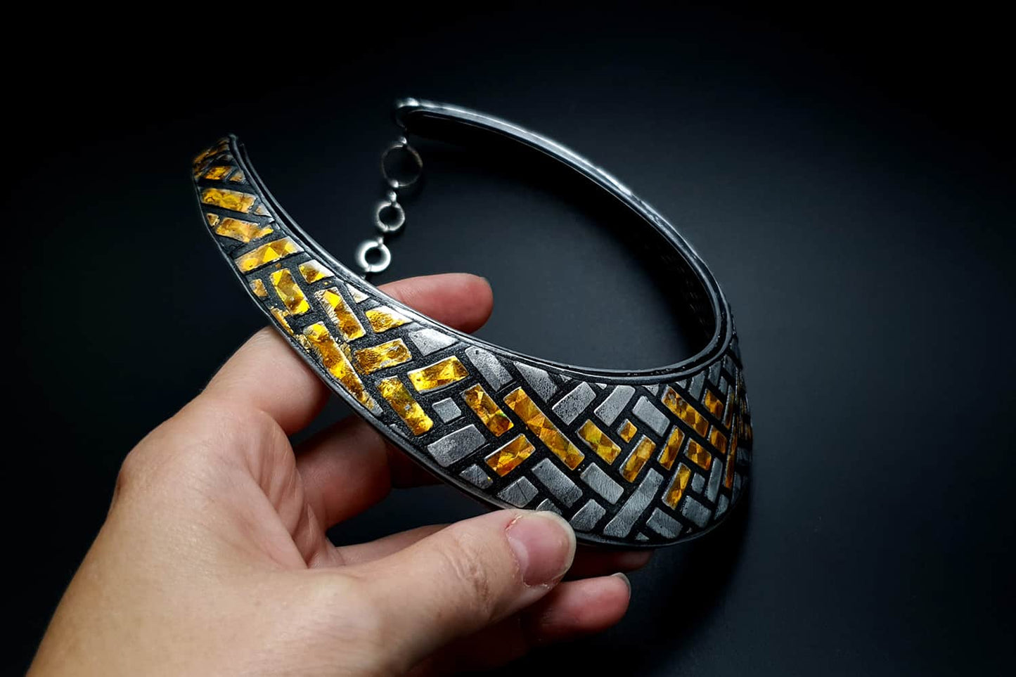 Statment Necklace "Golden Road" Necklace SweetyBijou Jewelry