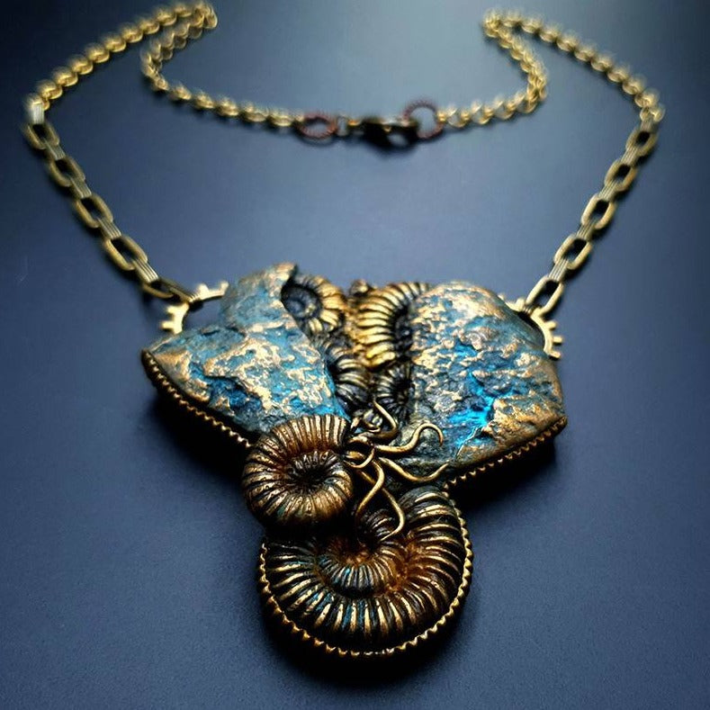 Polymer clay Pendant Fosilized Treasure Pendant SweetyBijou Jewelry Default Title