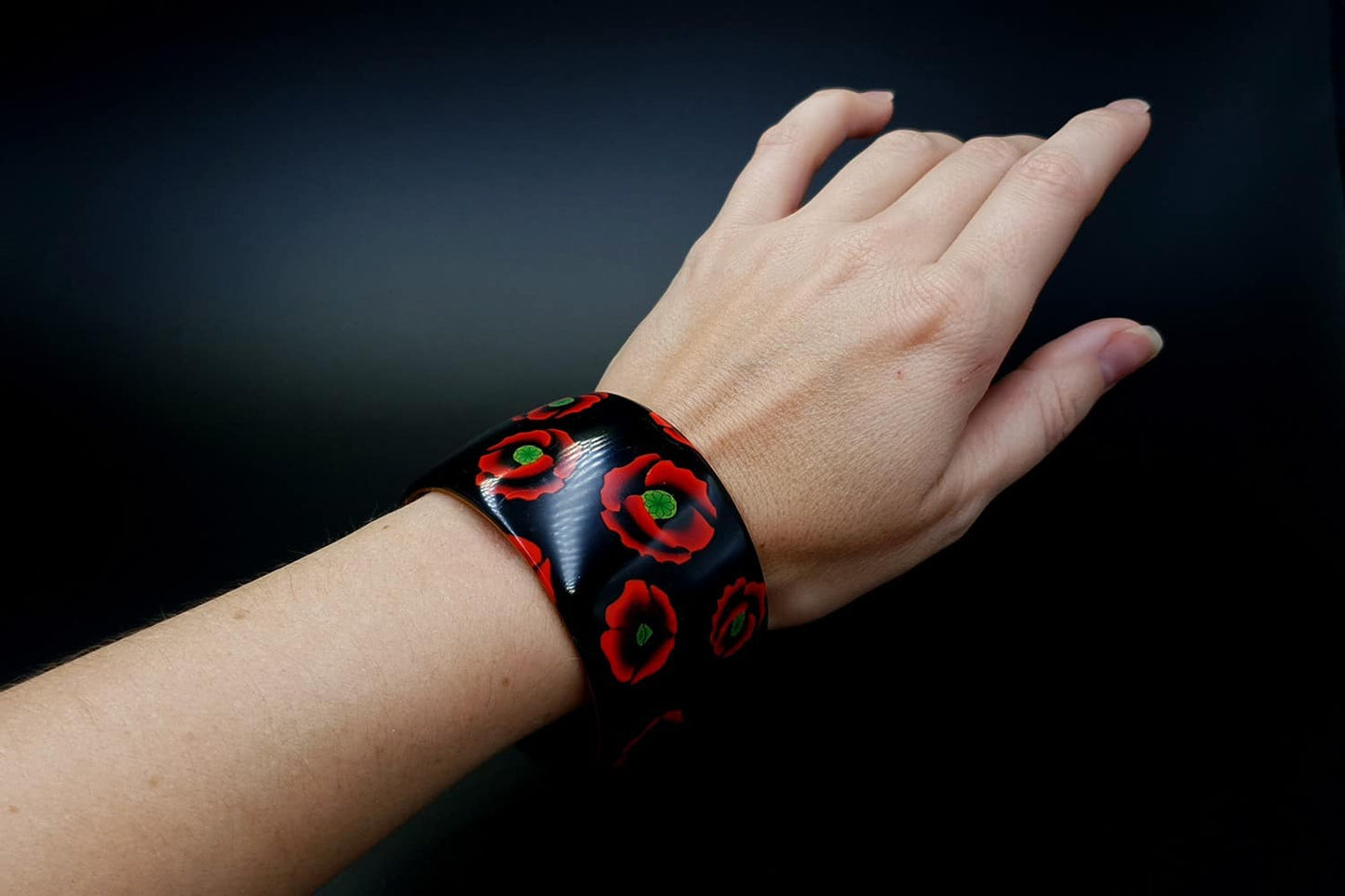 Poppy Flowers Bracelet Cuff Bracelet SweetyBijou Jewelry
