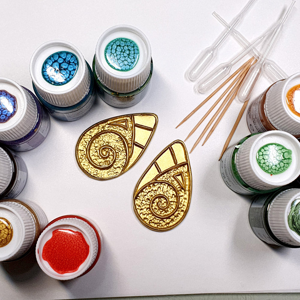 Cloisonne Enamel Earrings #1 - 115x85mm
