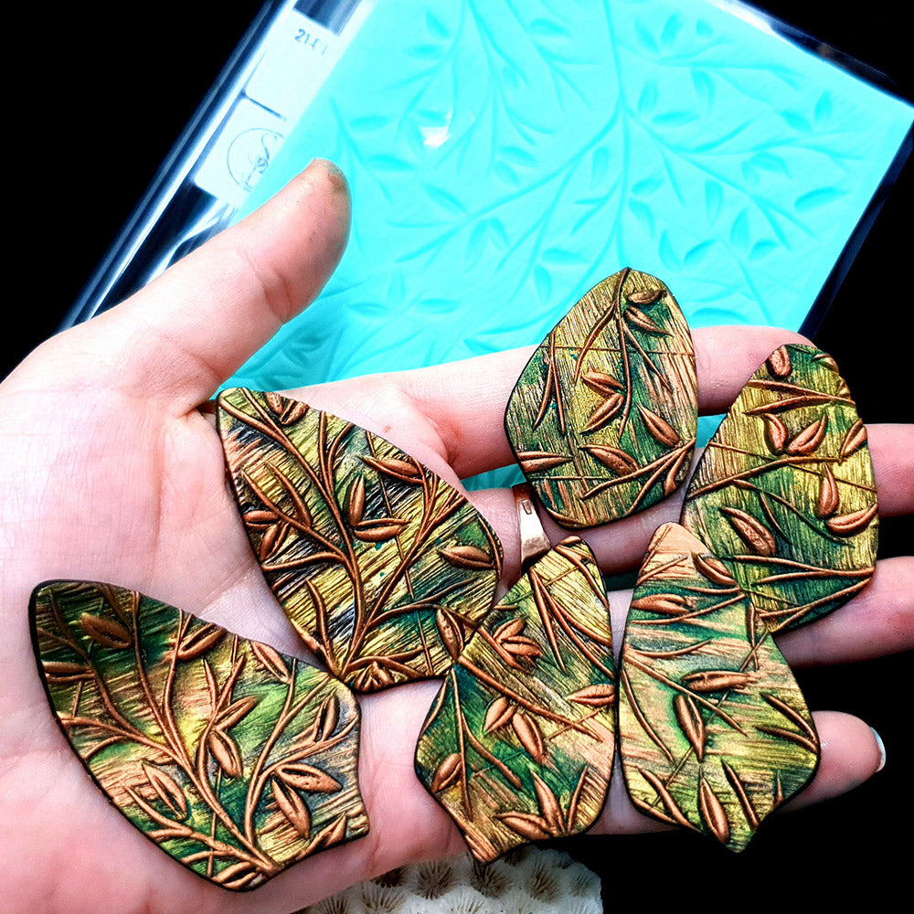 Silicone Texture - Spring Leafs - 160x100mm