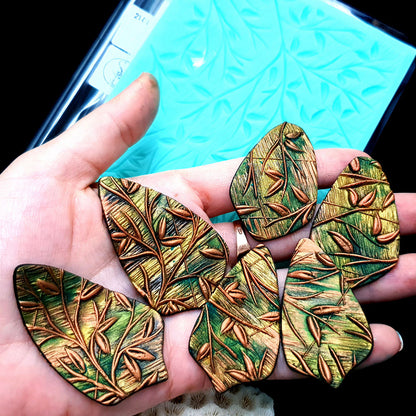 Silicone Texture - Spring Leafs - 160x100mm