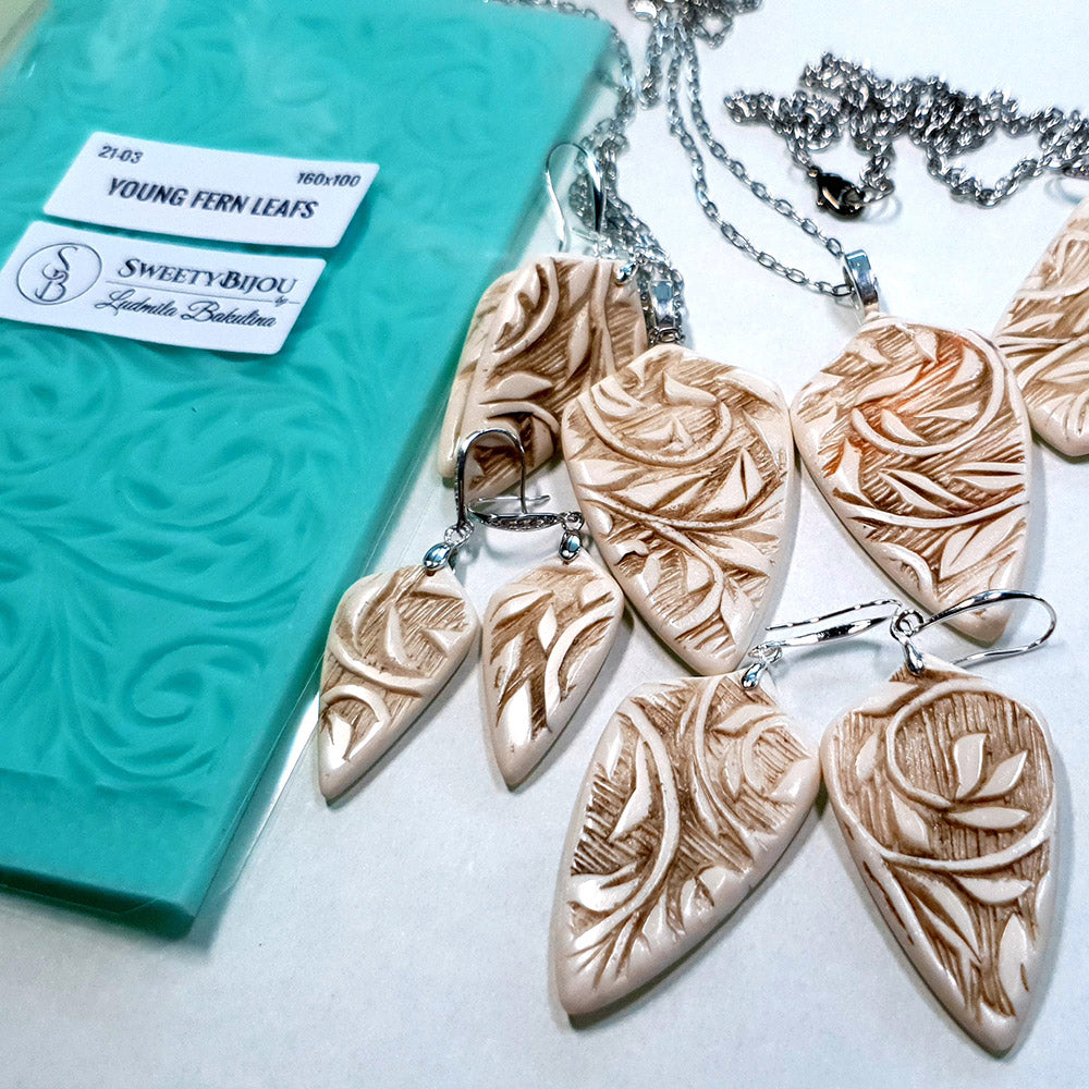 Silicone Texture “Young Fern Leafs - 160x100mm