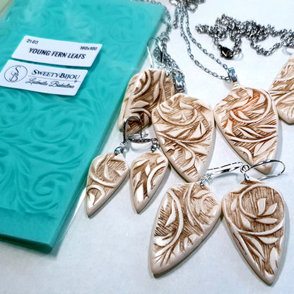 Silicone Texture “Young Fern Leafs - 160x100mm