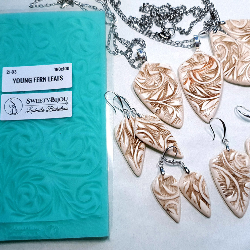 Silicone Texture “Young Fern Leafs - 160x100mm