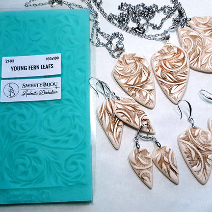 Silicone Texture “Young Fern Leafs - 160x100mm