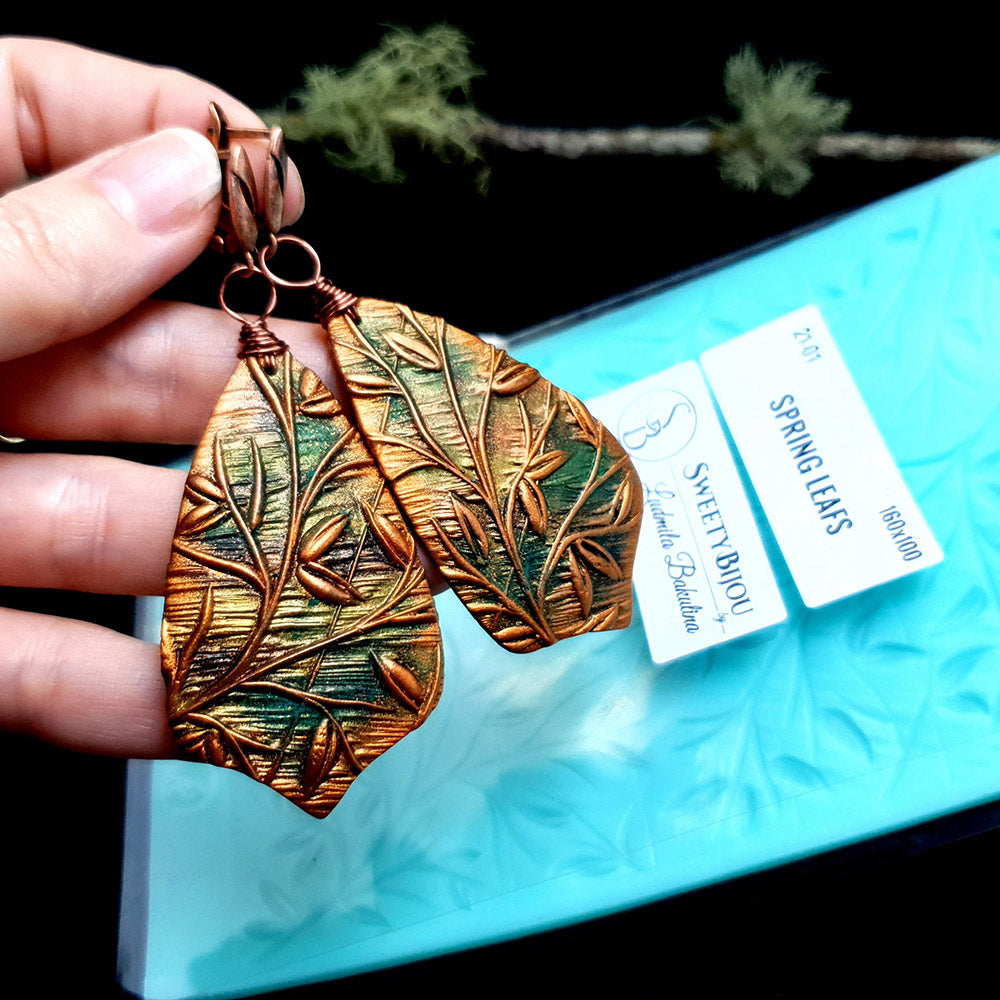 Silicone Texture - Spring Leafs - 160x100mm