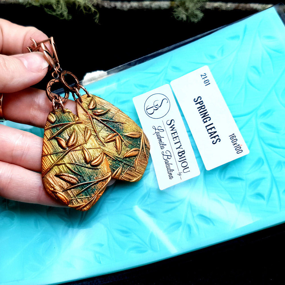 Silicone Texture - Spring Leafs - 160x100mm