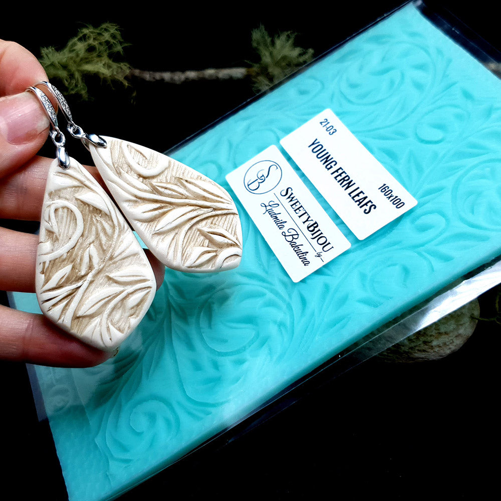 Silicone Texture “Young Fern Leafs - 160x100mm