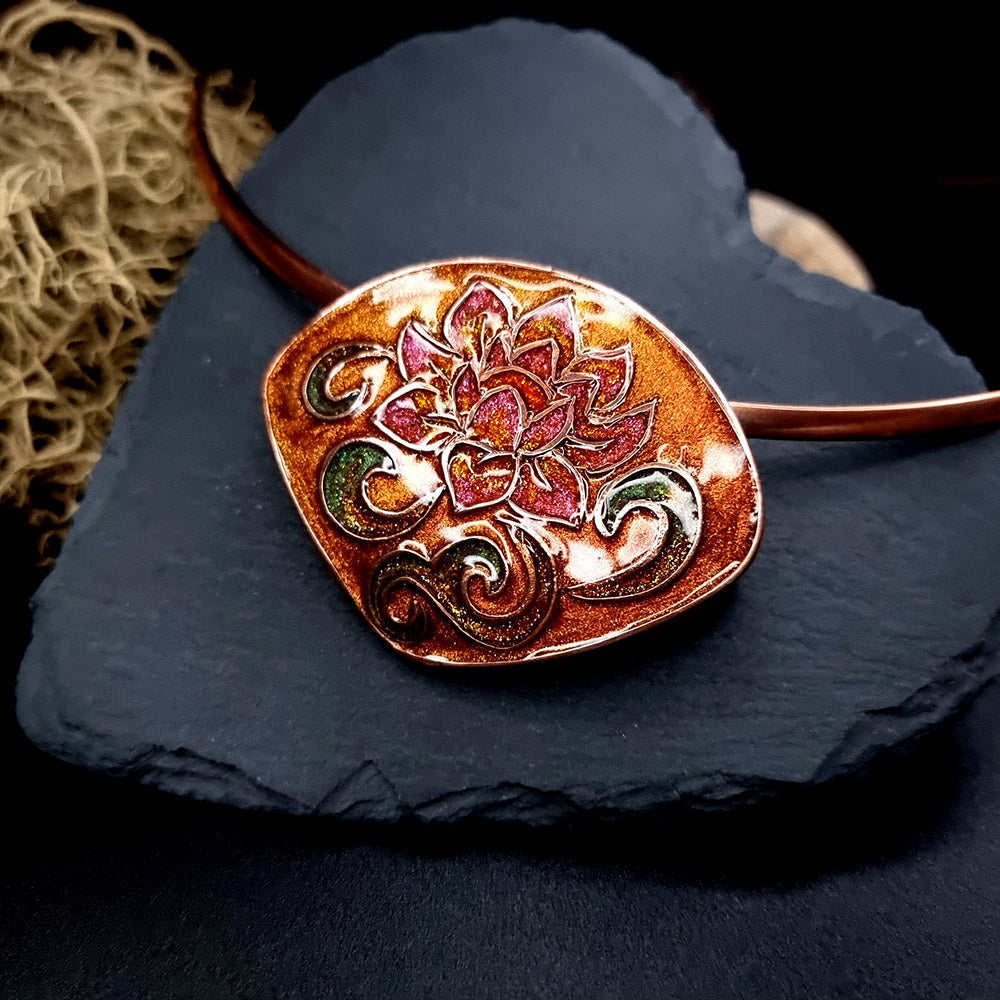 Large Cloisonne Enamel - Flowers - 160x100mm