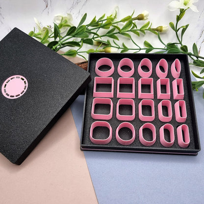 52pcs Mini Geometric Polymer Clay Cutters in 3 Luxury Boxes, size 2cm each