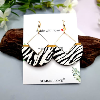 Unusual Earrings with Zebra Print