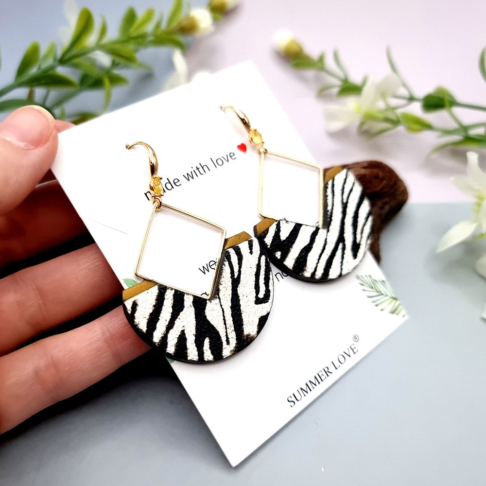 Unusual Earrings with Zebra Print