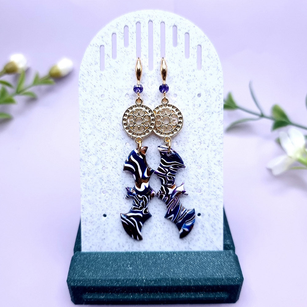 Striped Bats Earrings