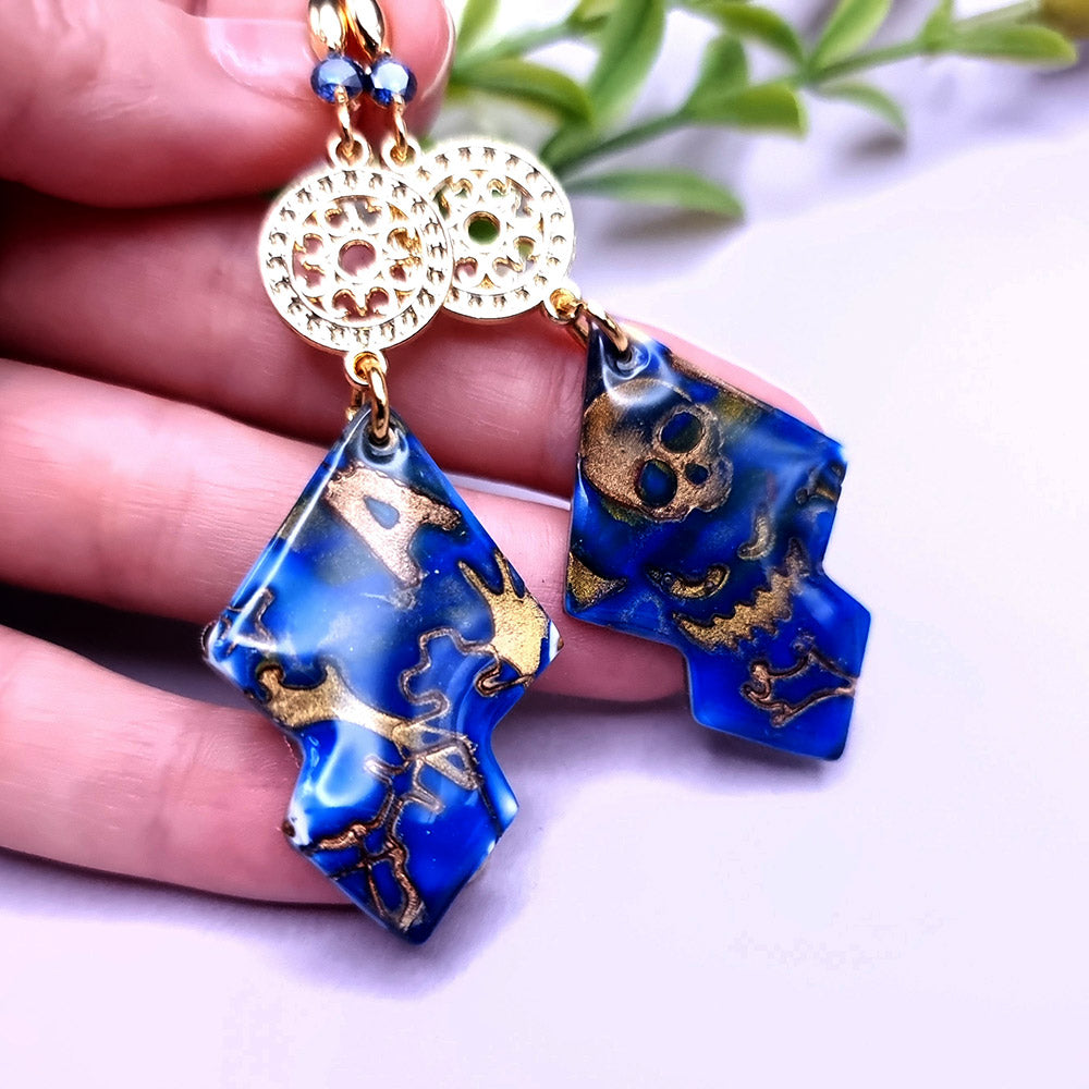 Deep Blue Halloween Earrings