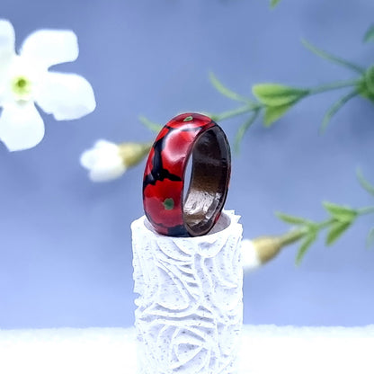 Poppy Flowers Ring Plain, Size 9