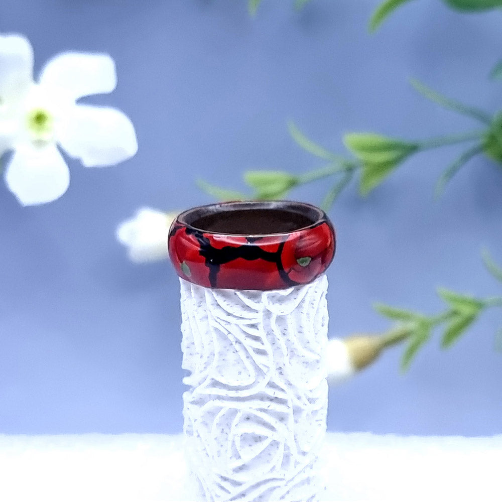 Poppy Flowers Ring Plain, Size 9