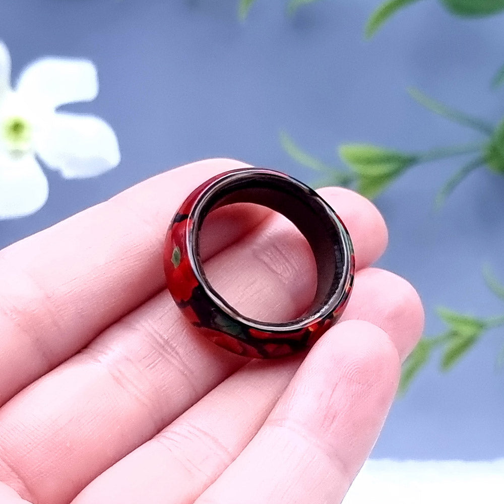 Poppy Flowers Ring Plain, Size 9